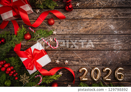 Christmas and Happy New background Christmas and Happy New background 129798892