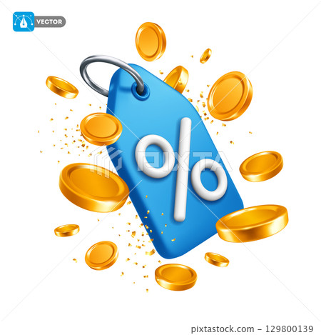 Price Tag or Discount Coupon With Gold Coins Price Tag or Discount Coupon With Gold Coins 129800139