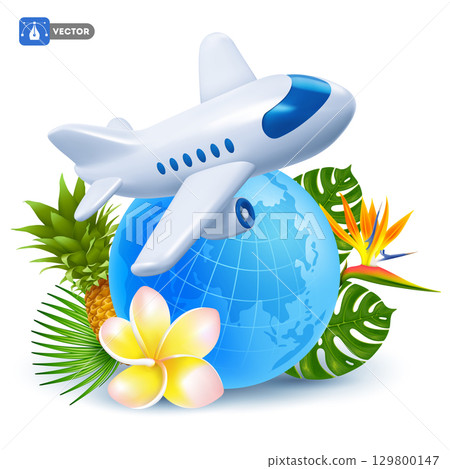 Time to Travel Conceptual Design With Plane And Globe 129800147