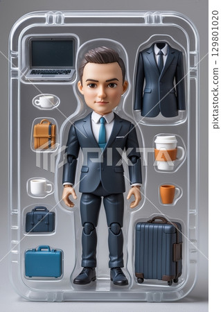 Confident Businessman Action Figure Toy with Briefcase, Laptop, and Accessories for Kids Confident Businessman Action Figure Toy with Briefcase, Laptop, and Accessories for Kids 129801020