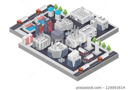 Isometric desalination plant Isometric desalination plant 129801614