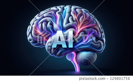 Artificial intelligence is growing inside a human brain Artificial intelligence is growing inside a human brain 129801758