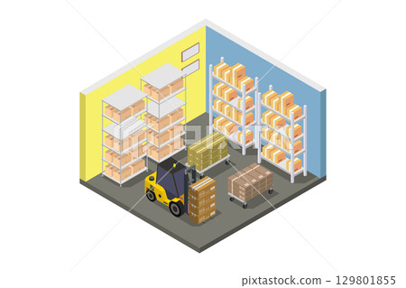 Isometric Warehouse Isometric Warehouse 129801855