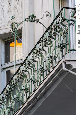 Decoration of the building in Old Prague 129801979