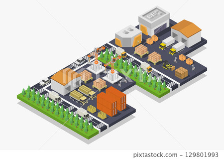 Isometric Warehouse Isometric Warehouse 129801993