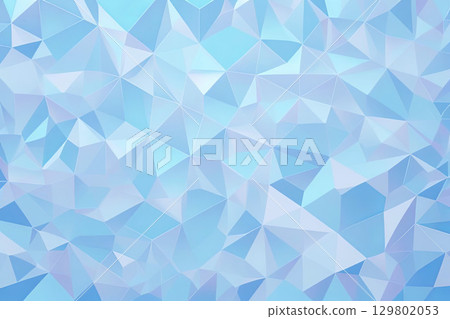Abstract light blue iced surface, frozen winter background with Triangular Facets, Modern Design 129802053