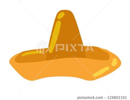 Sombrero art, Mexican tradition, white background, festive style. Sombrero art, Mexican tradition, white background, festive style. 129802191