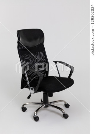Black Mesh Office Chair with adjustable features for comfort and stylish ergonomic design 129802824
