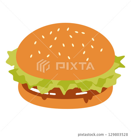 照燒漢堡插圖 129803528