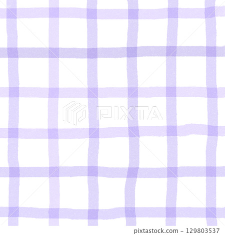 Purple White Plaid Gingham Madras Check Hand Drawn Background Pattern Overlay Purple White Plaid Gingham Madras Check Hand Drawn Background Pattern Overlay 129803537