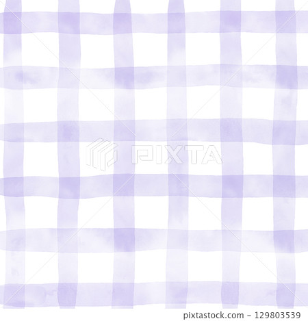 Purple White Plaid Gingham Madras Check Hand Drawn Background Pattern Overlay Purple White Plaid Gingham Madras Check Hand Drawn Background Pattern Overlay 129803539
