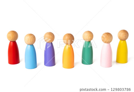 Colored figures of people on a white background. Diversity of cultures and personalities Colored figures of people on a white background. Diversity of cultures and personalities 129803786