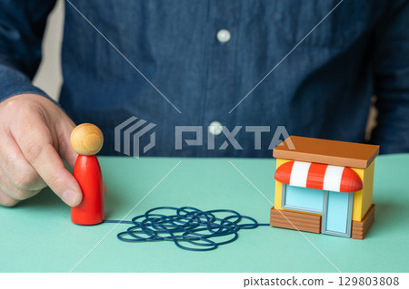 Attracting customers to the store. Marketing and targeted campaign. Advertising impact. Attracting customers to the store. Marketing and targeted campaign. Advertising impact. 129803808