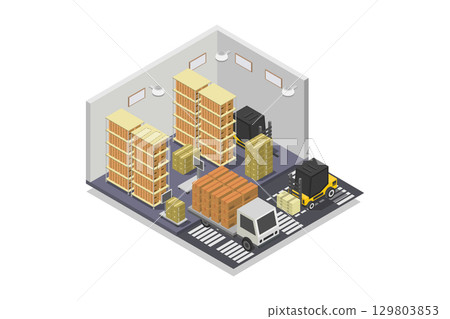 Isometric Warehouse Isometric Warehouse 129803853