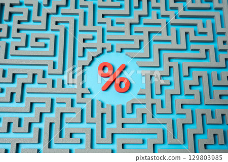 Find a way out of the debt hole. The percentage of debt in the center of the labyrinth. Find a way out of the debt hole. The percentage of debt in the center of the labyrinth. 129803985