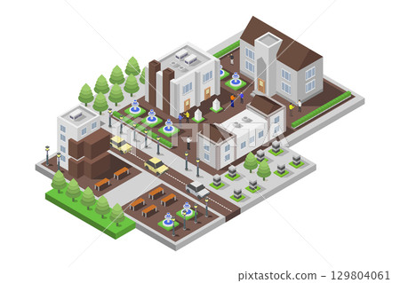 Isometric university Isometric university 129804061