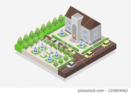 Isometric university Isometric university 129804062