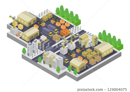 Isometric Warehouse Isometric Warehouse 129804075