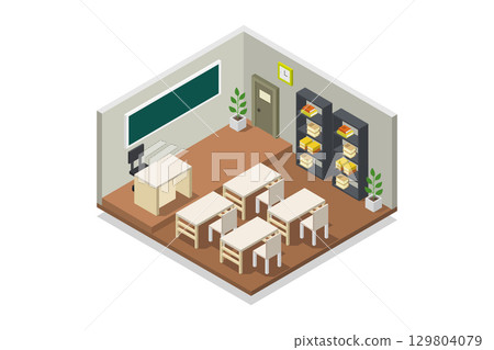 Isometric school room Isometric school room 129804079