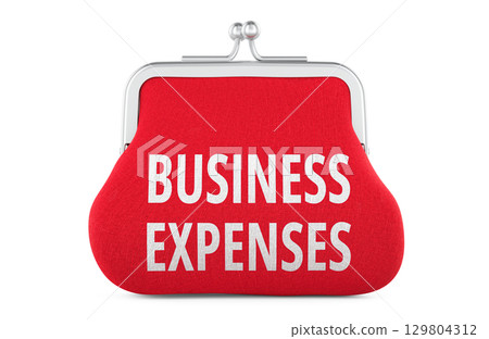 Business Expenses concept with coin purse. 3D rendering 129804312