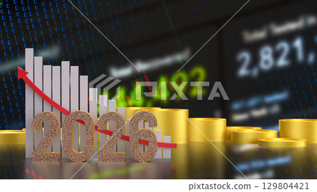 The 2026 for New year or Business Plan concept 3d Rendering. The 2026 for New year or Business Plan concept 3d Rendering. 129804421