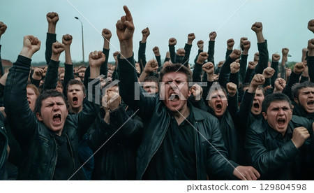 Passionate Protesters Unite in Solidarity 129804598