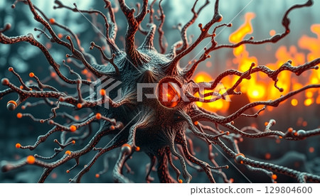 Fiery Network of Surreal Neuron 129804600