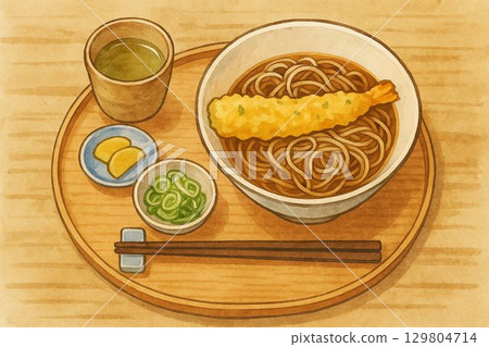 天婦羅蕎麥面插圖 129804714