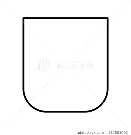 Patch Rounded Pocket technical fashion illustration. Flat apparel template front view. Women, men unisex style Patch Rounded Pocket technical fashion illustration. Flat apparel template front view. Women, men unisex style 129805002