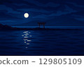 Torii Gate under the Moonlit Night 129805109
