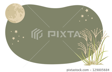 受豐收月亮啟發的秋天框架 129805684