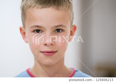 Close up portrait of cute child boy. 129806213
