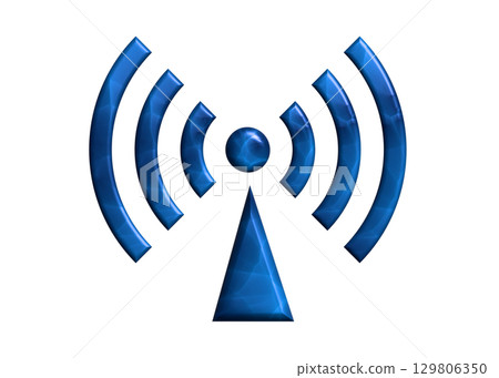 藍色 Wi-Fi 標誌無線電波天線插圖圖示象形圖 129806350