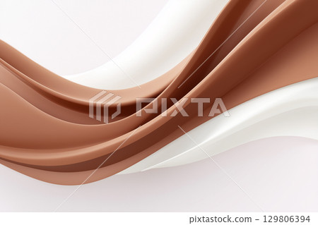 Chocolate and milk melting together 129806394