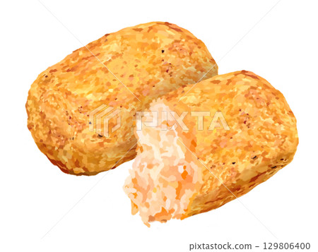 蟹肉奶油可樂餅（1個及橫切面） 129806400
