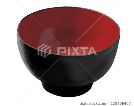 黑色碗（內紅色） 129806405