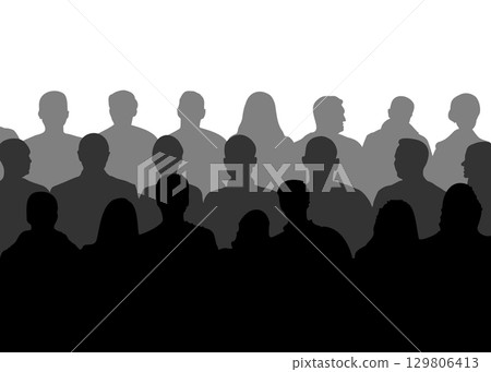 Silhouette crowd of people in the auditorium stock illustration.ai 129806413
