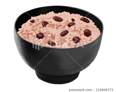 Red rice (black bowl) 129806573