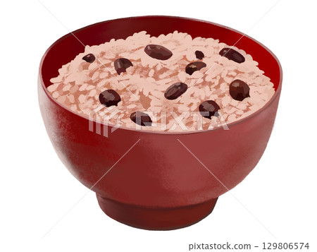 Red rice (red bowl) 129806574