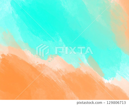 Orange and aqua watercolor gradient background Abstract design image for SNS videos 129806713