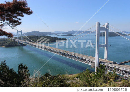 A landscape with a large white bridge A landscape with a large white bridge 129806726