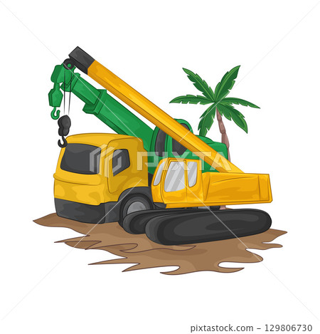 Illustration of Crane Truck  129806730