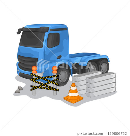 Illustration of Construction Truck  129806732