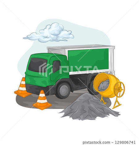 Illustration of Construction Truck  129806741