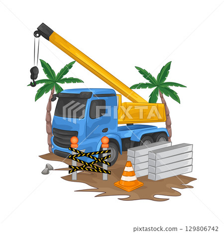 Illustration of Crane Truck  129806742