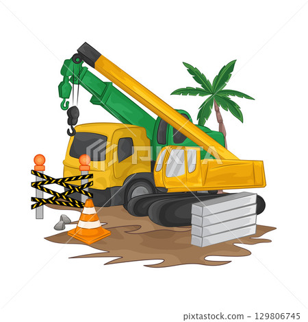 Illustration of Crane Truck  129806745