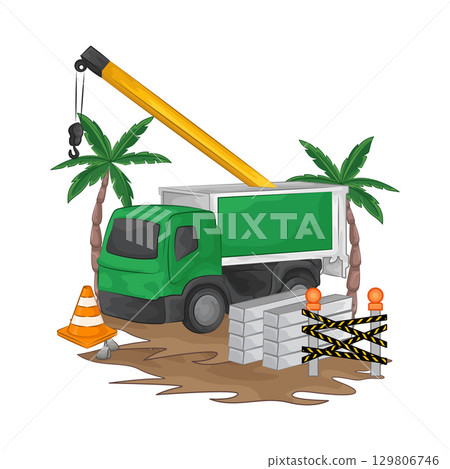 Illustration of Construction Truck  129806746