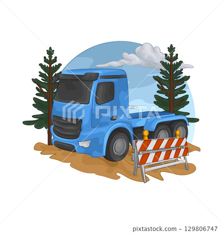 Illustration of Construction Truck  129806747
