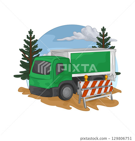 Illustration of Construction Truck Illustration of Construction Truck 129806751