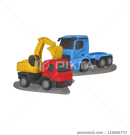 Illustration of Construction Truck  129806753